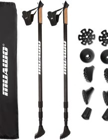 Premium Nordic Walking Poles | Adjustable, Ultralight 6.7 Ounces, 25"-53" Telescopic Twist Pole, 100% Carbon | Trekking Poles, Hiking Poles, Walking Sticks for Women & Men